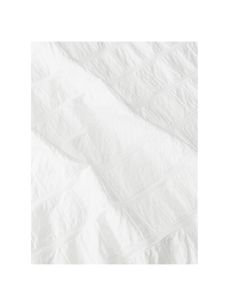 Dubbelzijdig katoenen dekbedovertrek Esme in wit, Wit, B 200 cm x L 200 cm