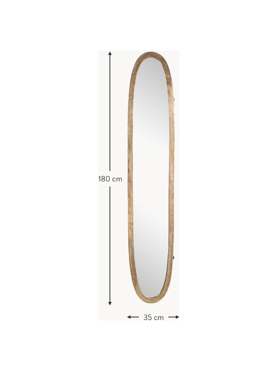 Espejo de pared ovalado de aluminio Miro, Espejo: cristal, Latón, An 35 x Al 180 cm