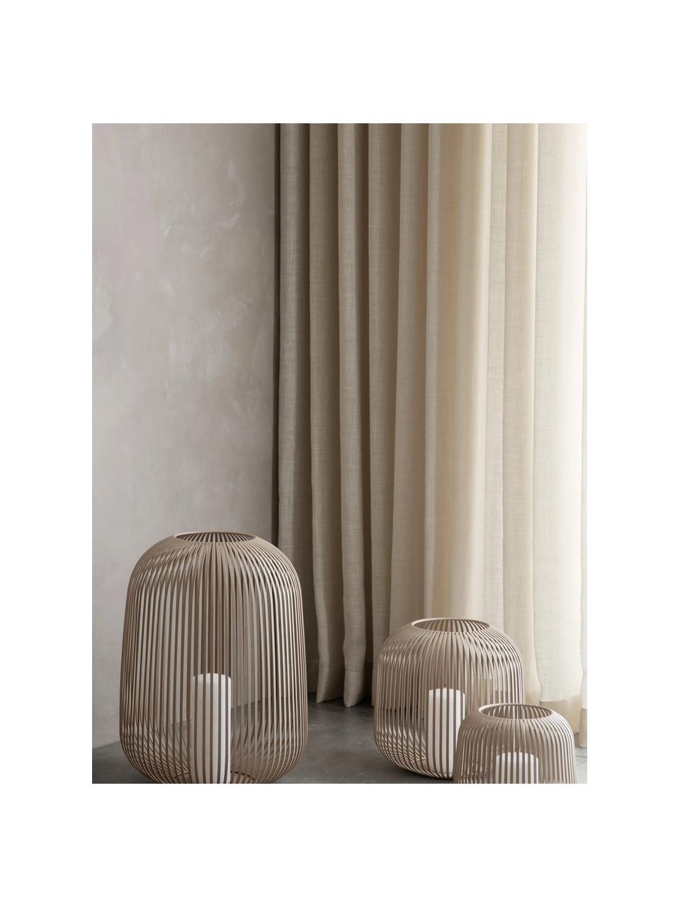 Portavelas Lito, 17 cm, Acero con pintura en polvo, Beige claro, Ø 20 x Al 17 cm