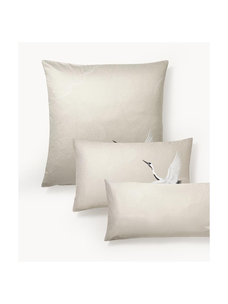 Funda de almohada de satén Yuma, Beige, An 45 x L 110 cm