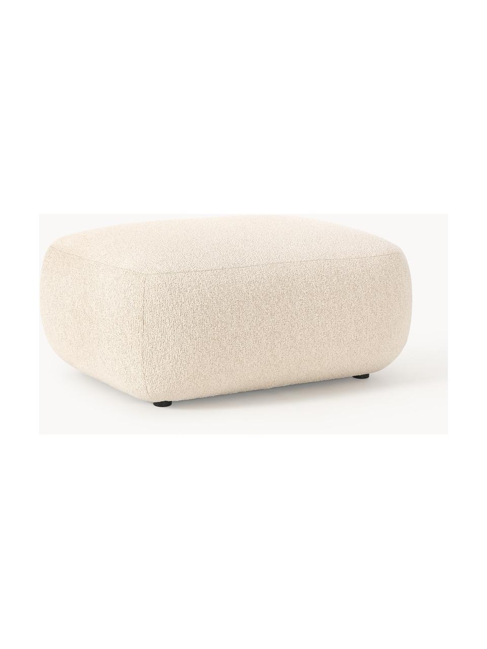 Bouclé-Hocker Sofia, Bezug: Bouclé (100 % Polyester) , Gestell: Fichtenholz, Spanplatte, , Bouclé Hellbeige, B 75 x T 96 cm