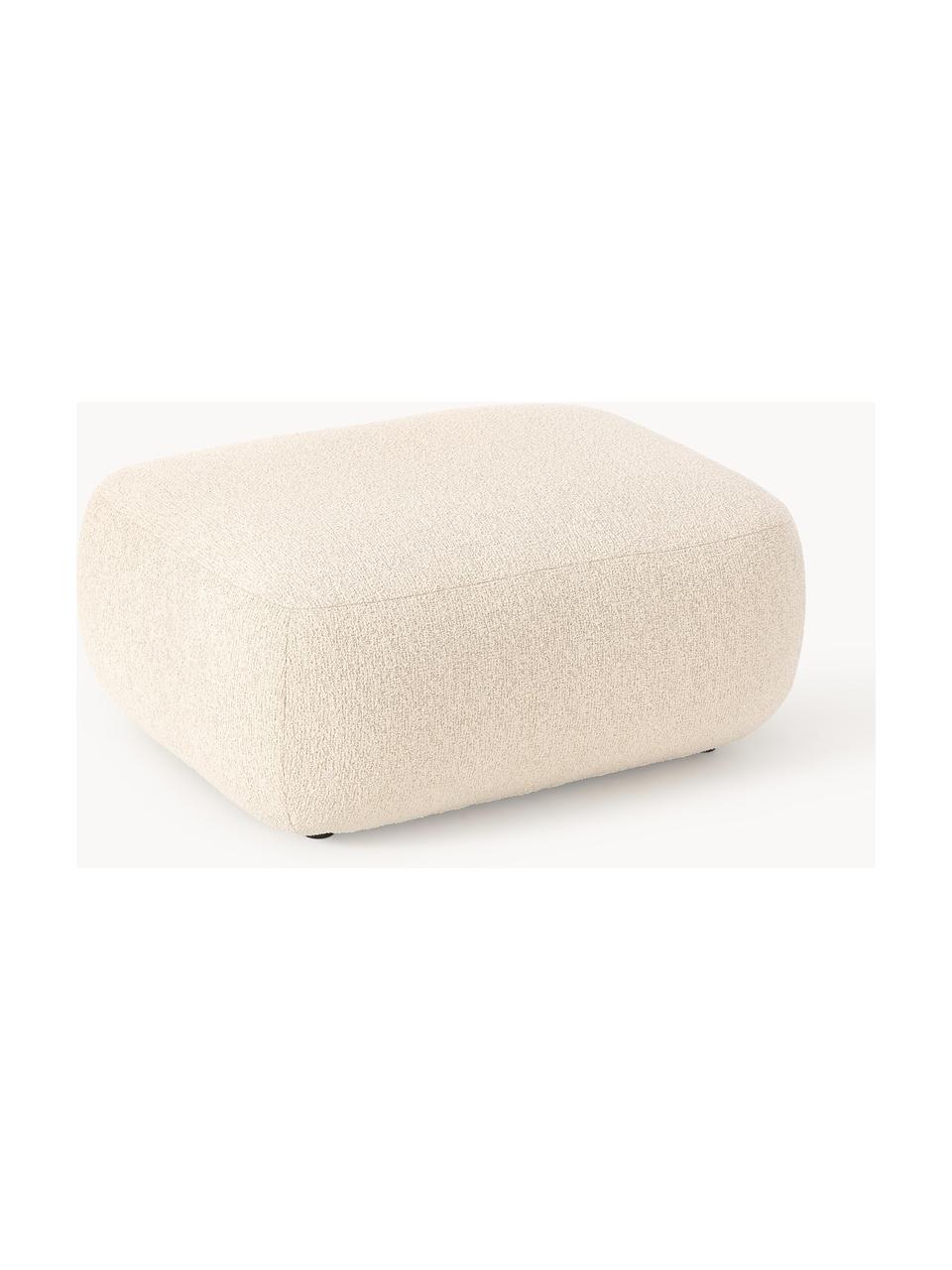 Pouf en tissu bouclé Sofia, Bouclé beige clair, larg. 99 x prof. 78 cm