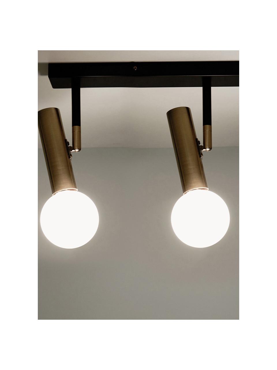 Plafondlamp Wilson, Zwart, messingkleurig, B 65 x H 31 cm