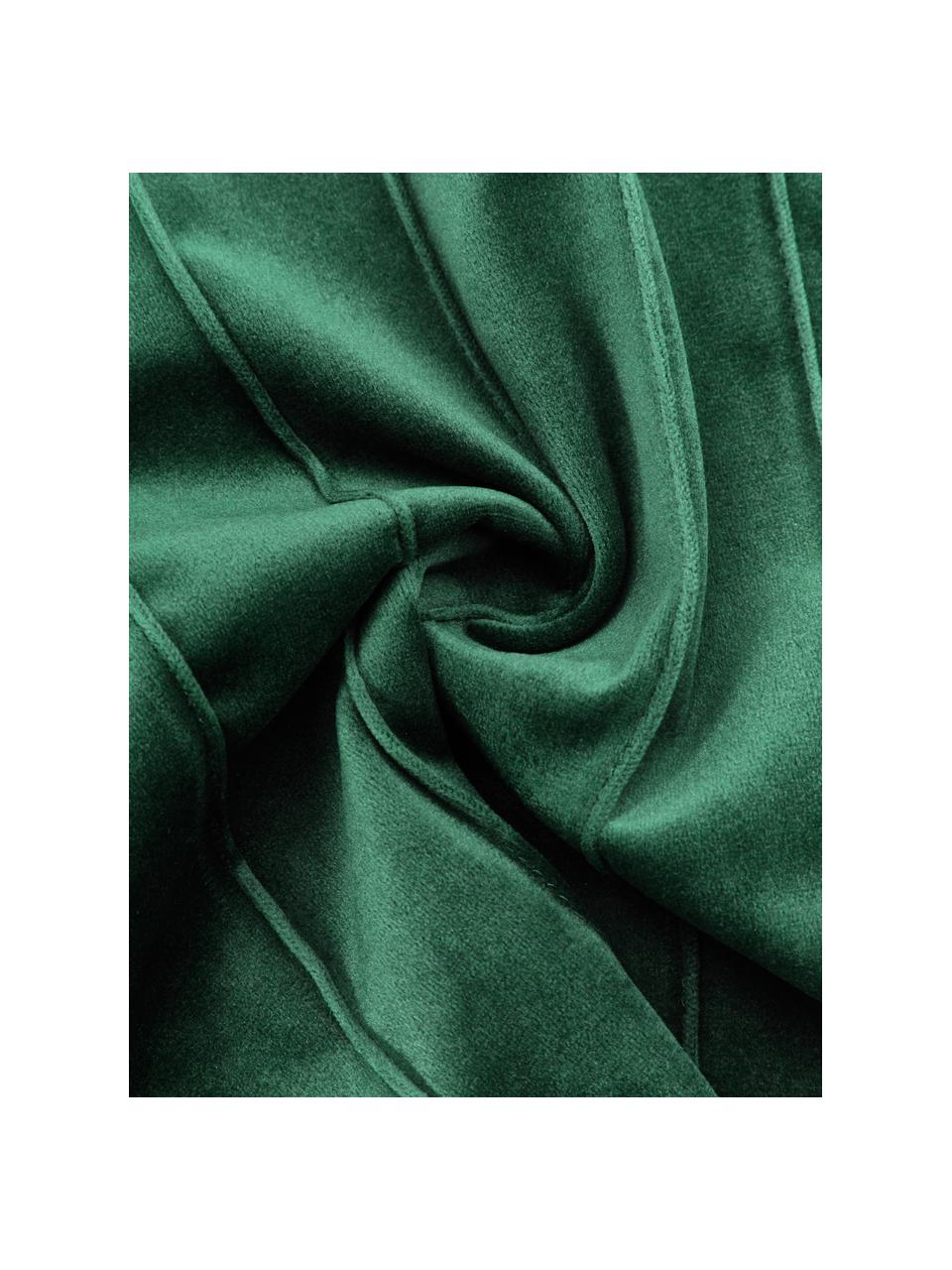 Federa arredo in velluto con motivo strutturato Lola, Velluto (100% poliestere), Verde scuro, Larg. 40 x Lung. 40 cm