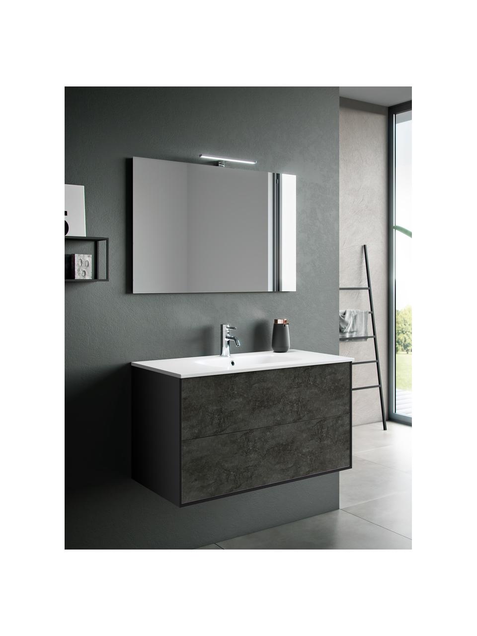 Set salle de bains avec vasque Ago, 4 élém., Noir, anthracite, larg. 61 x haut. 190 cm