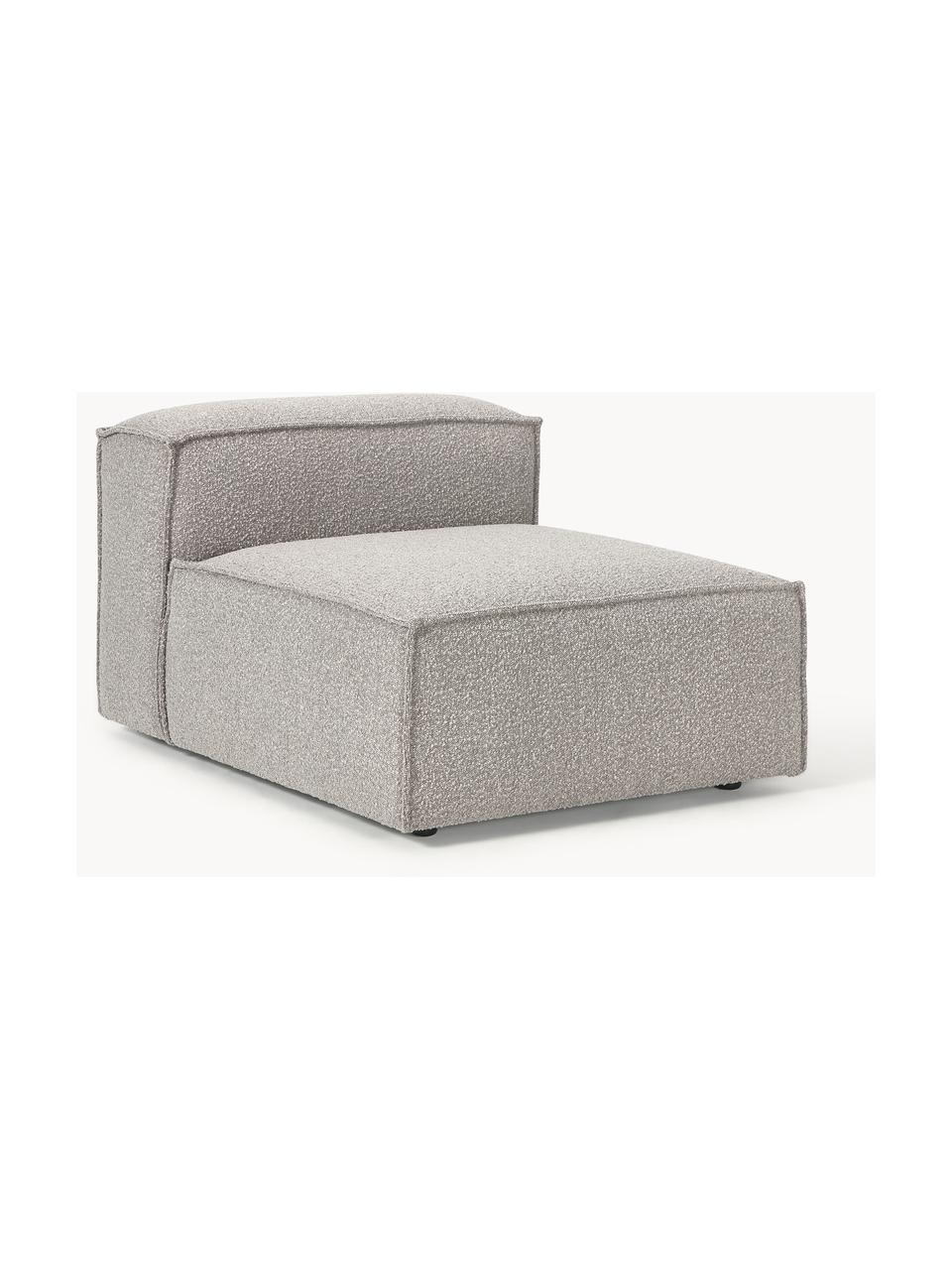 Moduł środkowy Bouclé Lennon, Tapicerka: Bouclé (100% poliester) D, Stelaż: lite drewno sosnowe, skle, Nogi: tworzywo sztuczne Ten pro, Taupe Bouclé, S 89 x W 119 cm