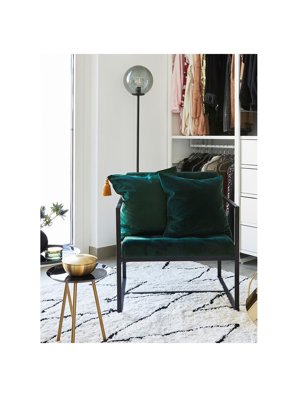 Fauteuil lounge en velours vert foncé Manhattan, Vert foncé