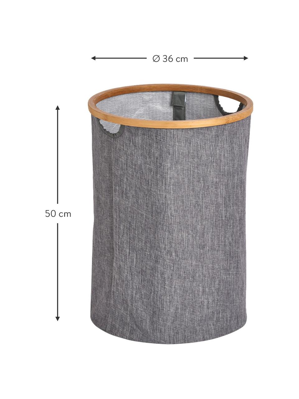 Panier à linge Appa, Gris, beige, Ø 36 x haut. 50 cm