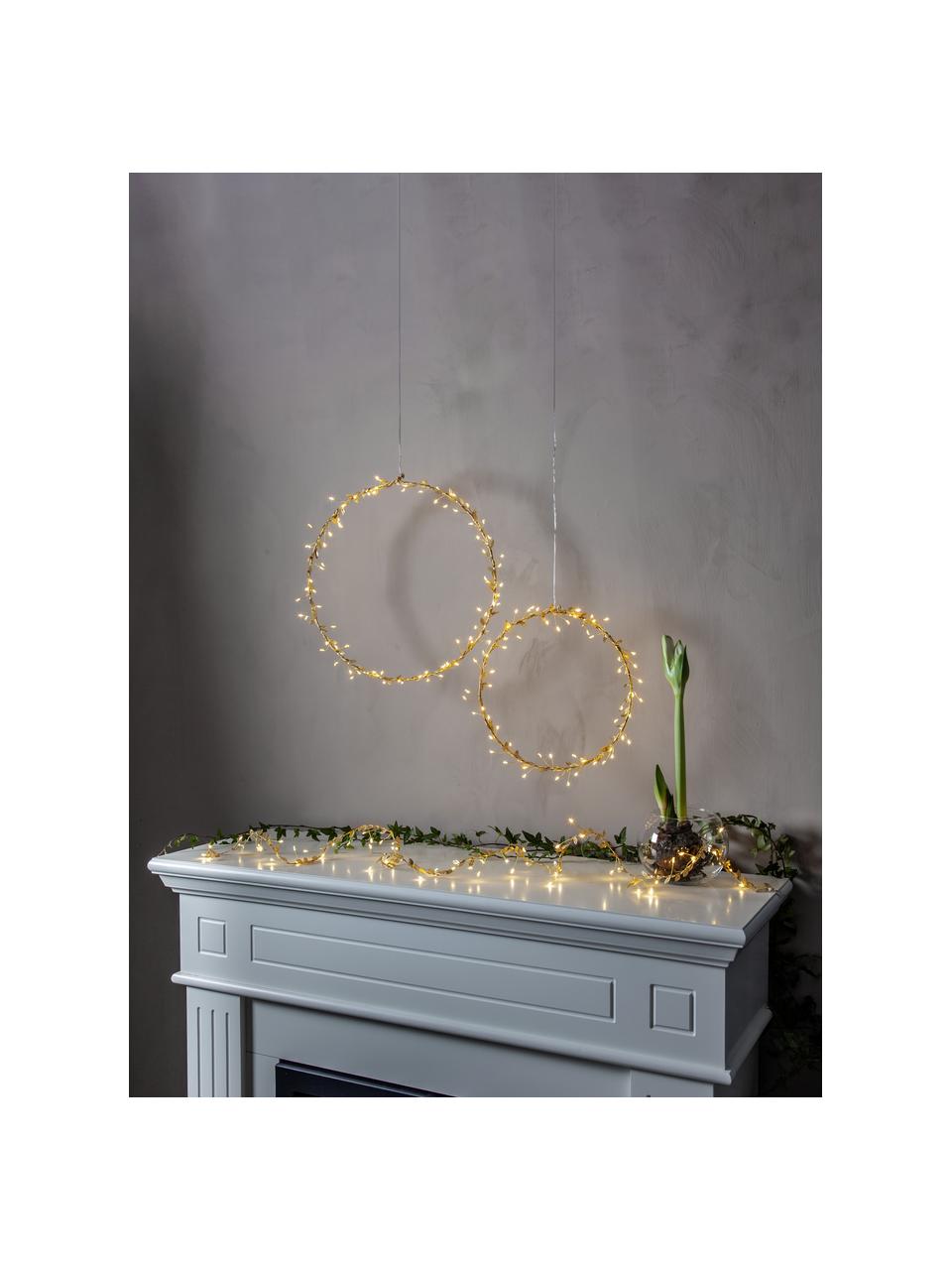 Guirnalda de luces navideñas Winny, a pilas, 250 cm, Plástico, Dorado, Ø 3 x L 250 cm