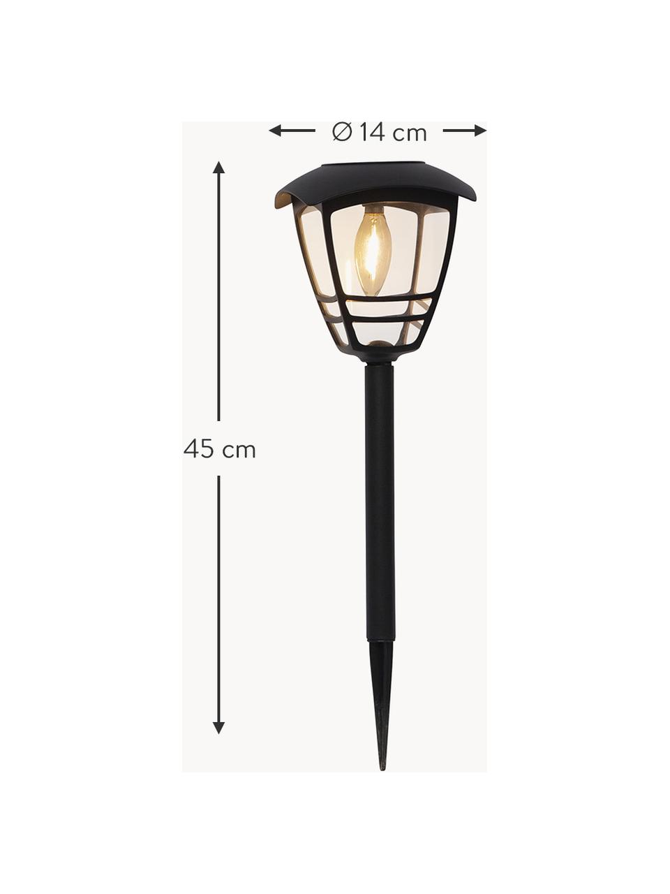 Borne d'éclairage solaire LED Felix, Noir, Ø 14 x haut. 45 cm