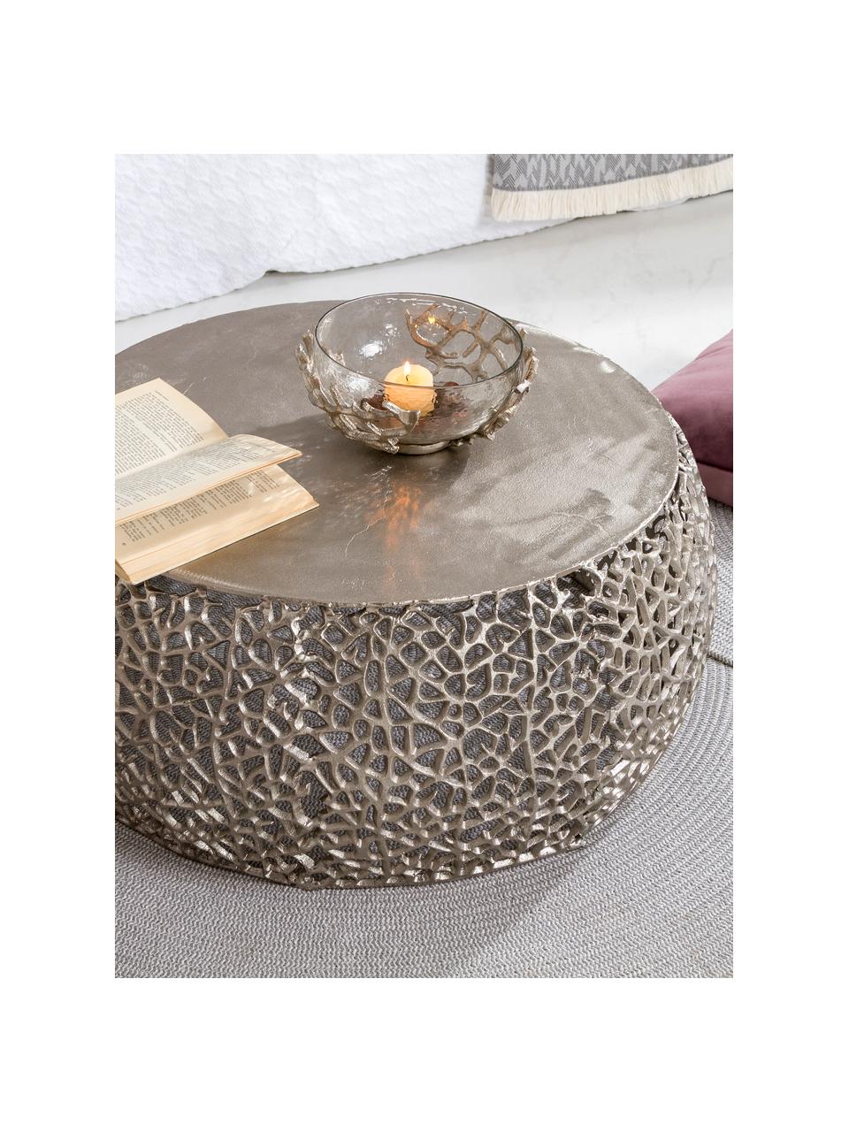 Konferenční stolek Lua, Litý kov, Stříbrná, Ø 71 cm
