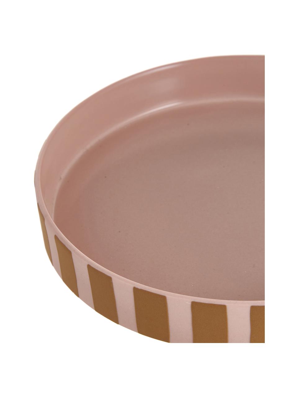 Keramický servírovací podnos Toppu, Keramika, Hnedá, bledoružová, Ø 20 x V 9 cm