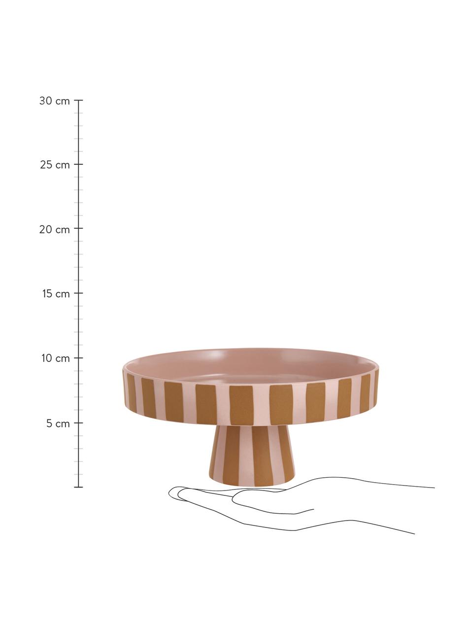 Plat à gâteaux céramique Toppu, Ø 20 cm, Céramique, Brun caramel, rose, Ø 20 x haut. 9 cm