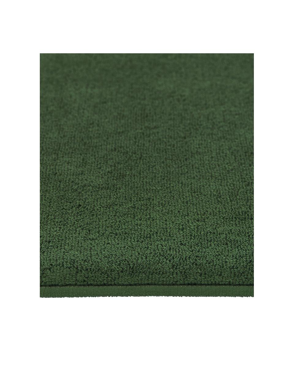 Tappeto bagno antiscivolo in cotone organico Premium, 100% cotone organico certificato GOTS, Verde scuro, Larg. 50 x Lung. 70 cm