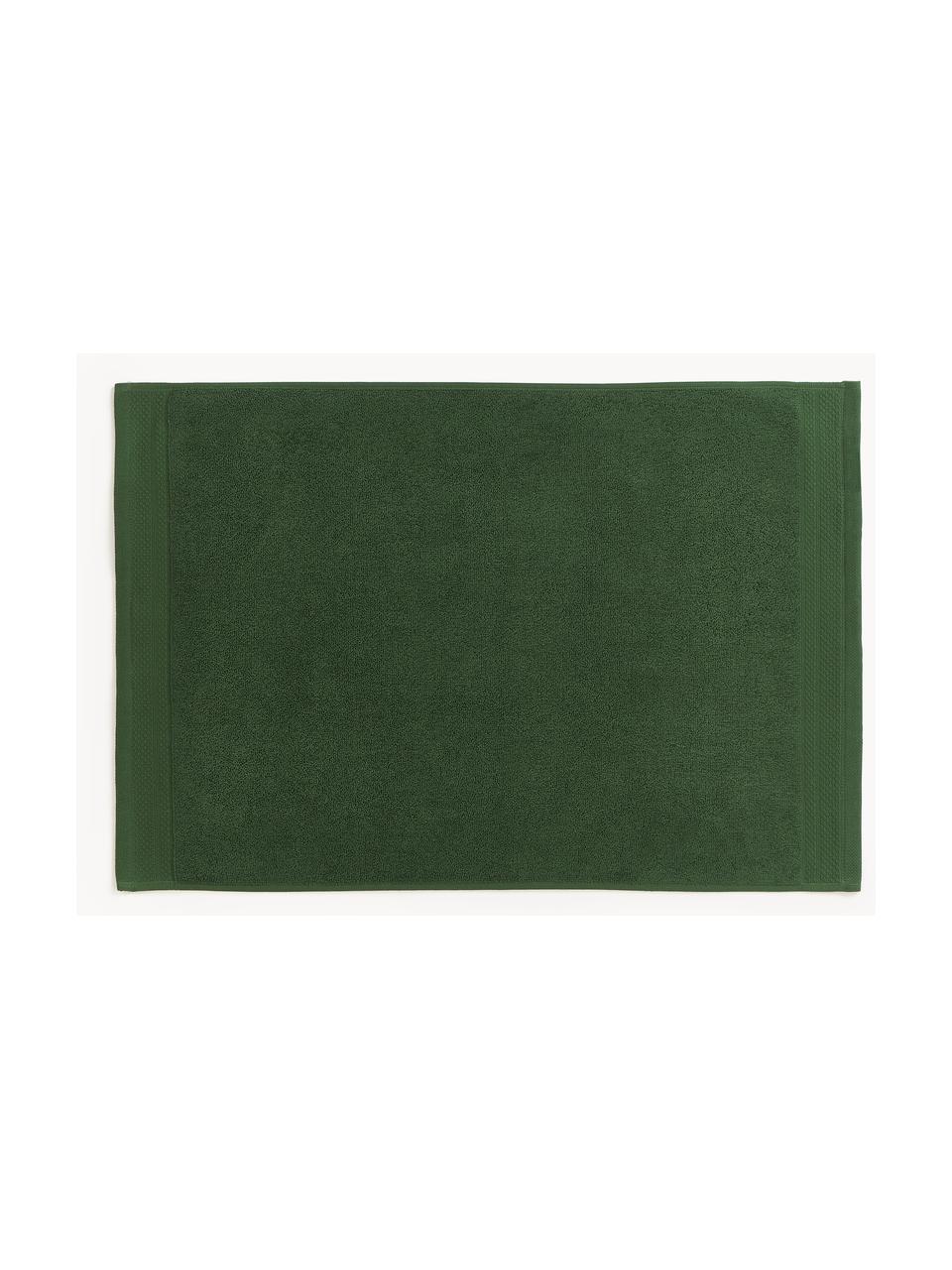 Tapis de bain antidérapant en coton bio Premium, 100 % coton bio, certifié GOTS, Vert foncé, larg. 50 x long. 70 cm