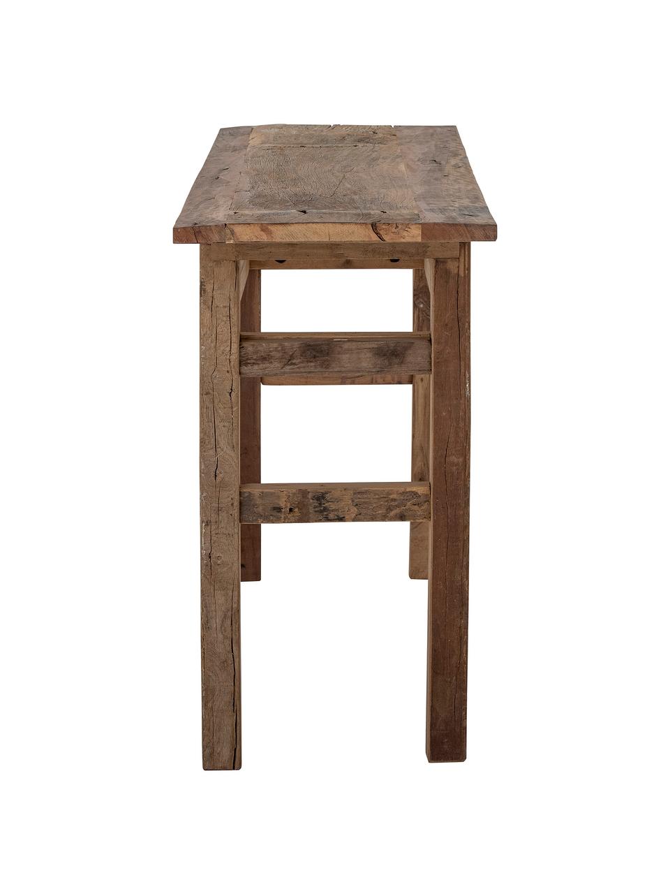 Console bois recyclé Bao, >30 % bois recyclé, Bois foncé, larg. 157 x haut. 87 cm