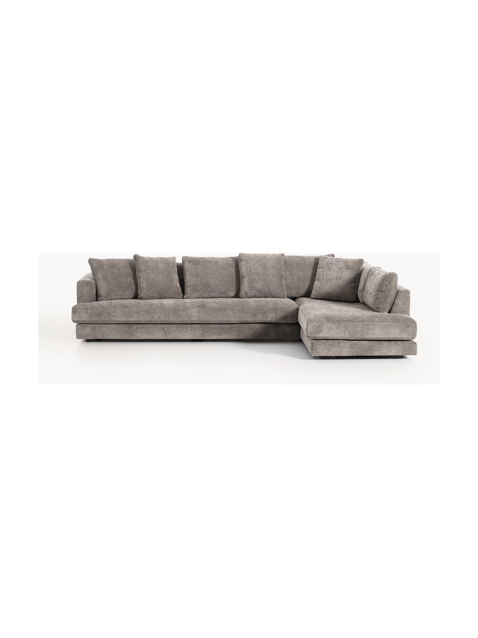 Sofa narożna XL Tribeca, Tapicerka: 100% poliester Dzięki tka, Stelaż: drewno bukowe, drewno sos, Nogi: drewno sosnowe Ten produk, Taupe tkanina, S 326 x G 192 cm, prawostronna