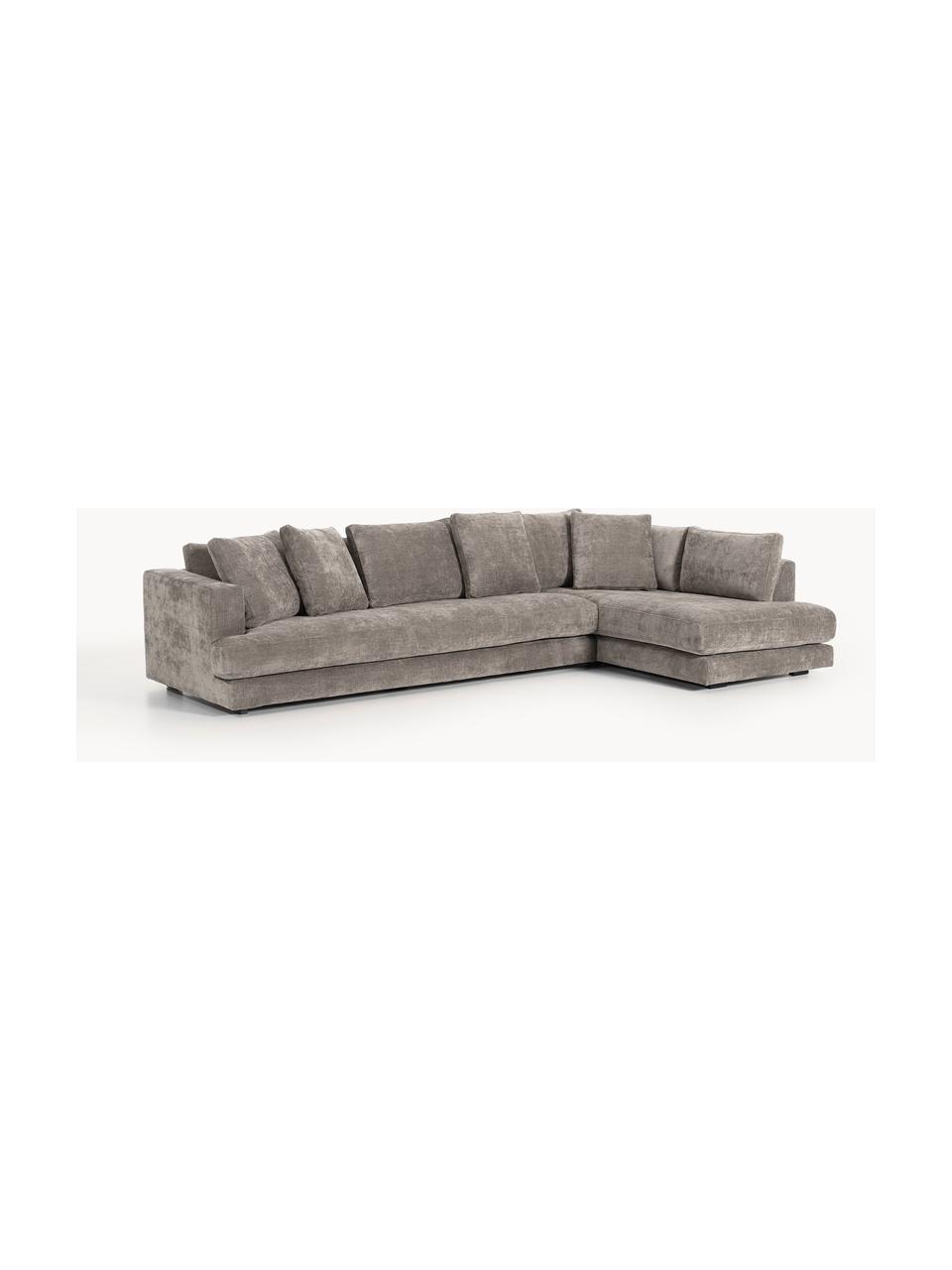 Sofa narożna XL Tribeca, Tapicerka: 100% poliester Dzięki tka, Stelaż: drewno bukowe, drewno sos, Nogi: drewno sosnowe Ten produk, Taupe tkanina, S 326 x G 192 cm, prawostronna