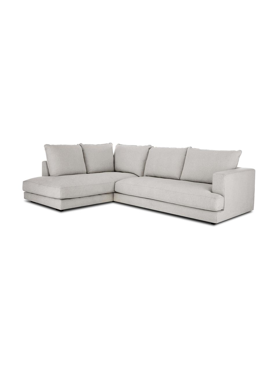 Sofá rinconera Tribeca, Tapizado: 100% poliéster Alta resis, Estructura: madera de pino maciza, Patas: madera de haya maciza pin, Tejido gris claro, An 274 x F 196 cm, chaise longue izquierda