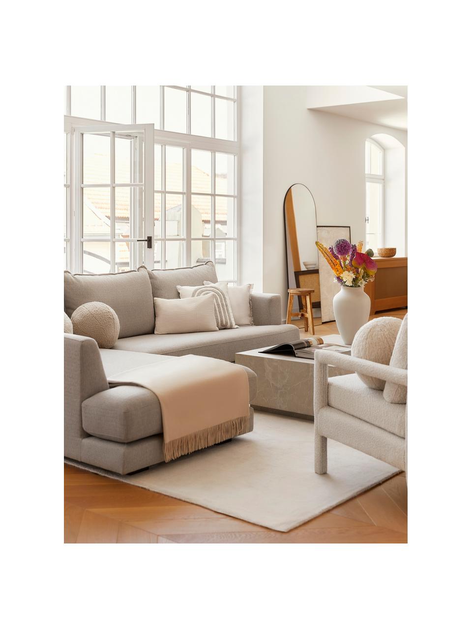 Canapé d'angle XL gris-beige Tribeca, Tissu gris-beige, larg. 274 x prof. 192 cm, méridienne à droite