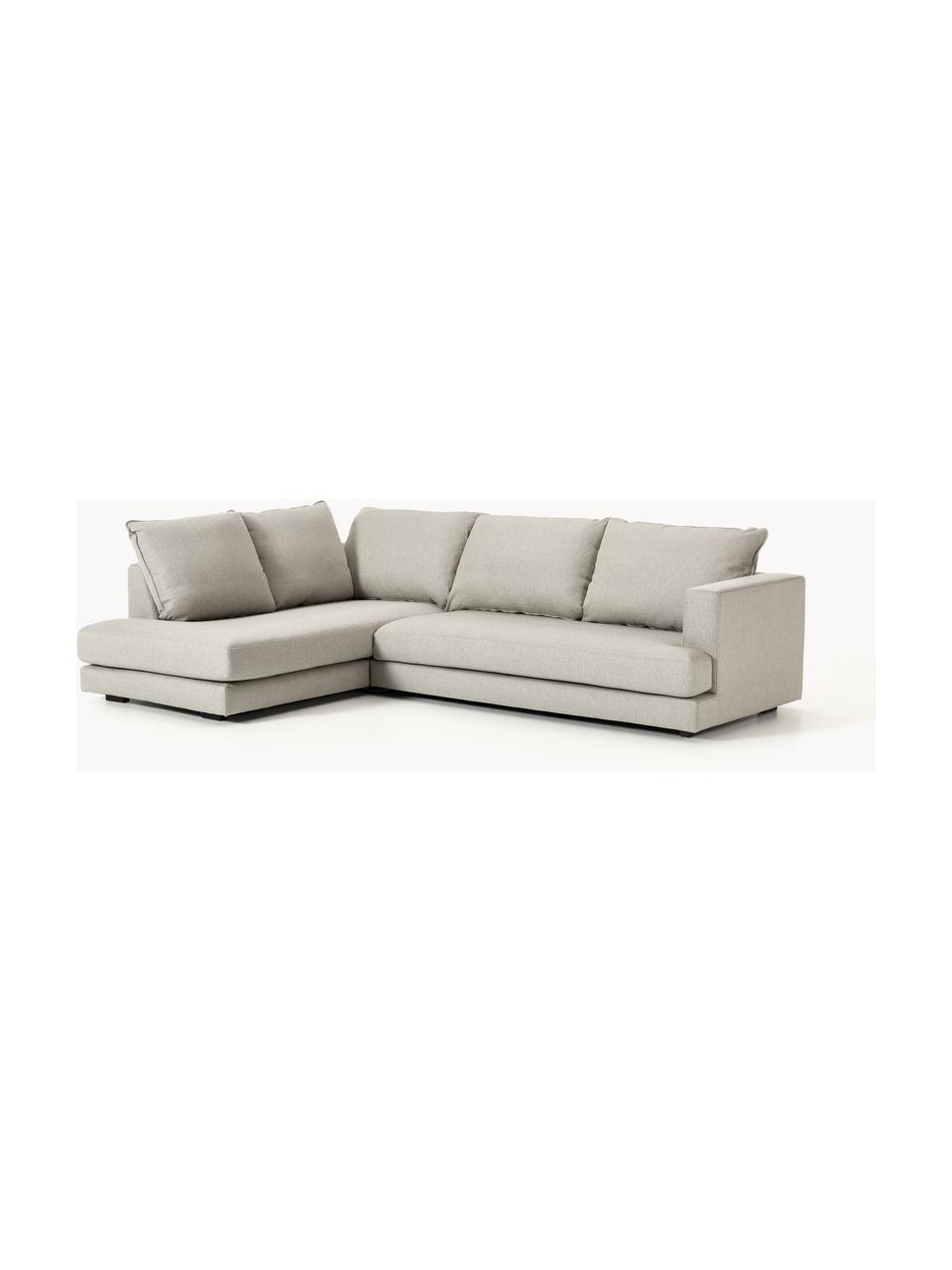 Ecksofa Tribeca, Bezug: 100 % Polyester Der hochw, Gestell: Massives Kiefernholz, Webstoff Hellgrau, B 315 x T 228 cm, Eckteil links