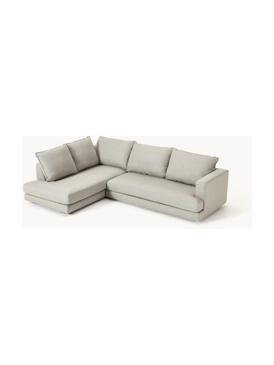 Ecksofa Tribeca, Bezug: 100 % Polyester Der hochw, Gestell: Massives Kiefernholz, Webstoff Hellgrau, B 315 x T 228 cm, Eckteil links