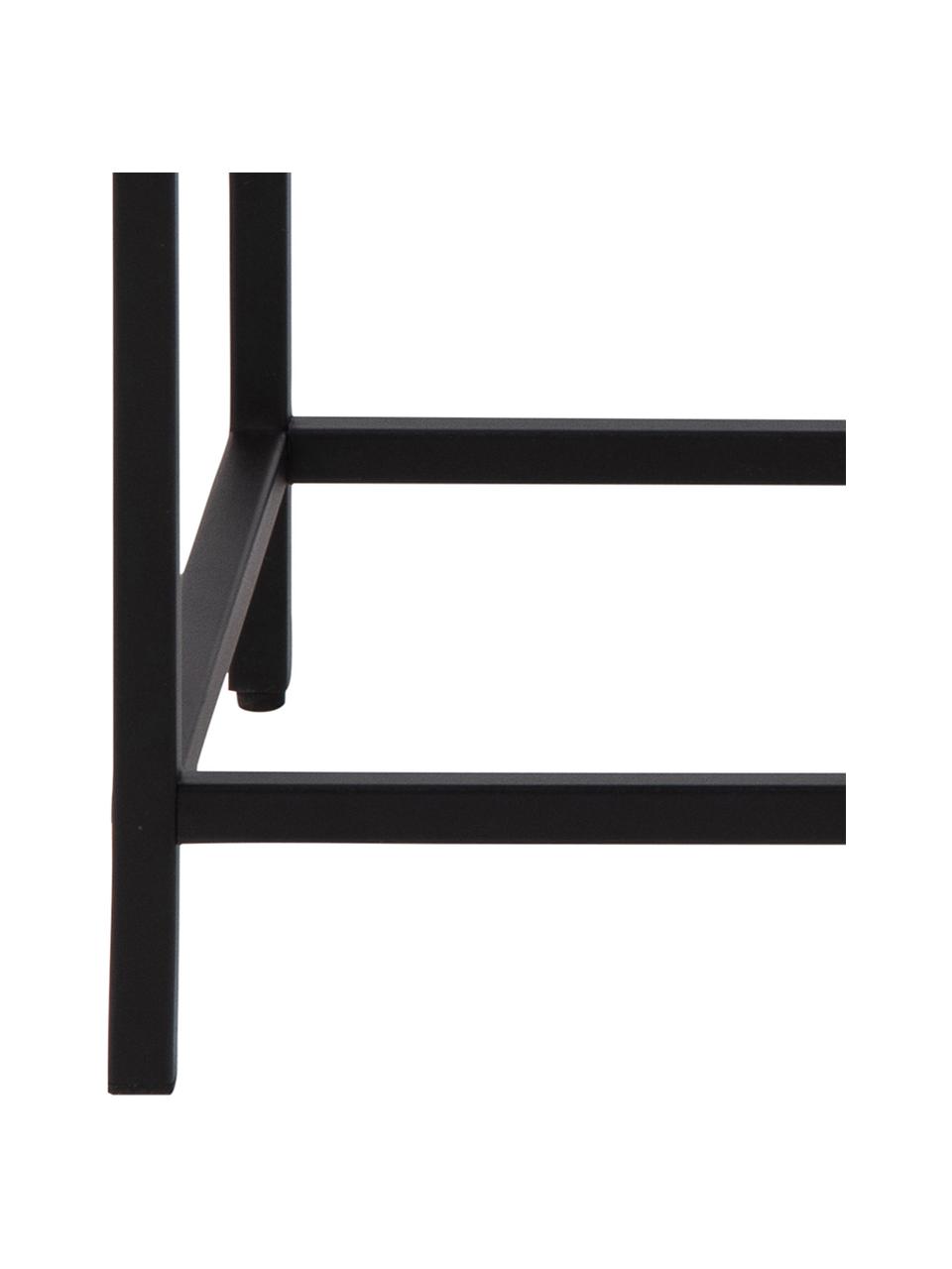 Wandrek Seaford van hout en metaal, Frame: gepoedercoat metaal, Licht hout, zwart, B 77 x H 79 cm