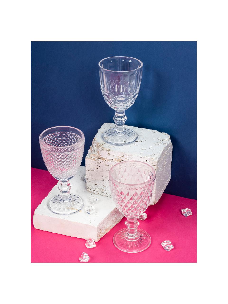 Súprava pohárov na víno so štruktúrovaným vzorom Blend, 6 dielov, Sklo, Priehľadná, Ø 9 x V 17 cm, 300 ml