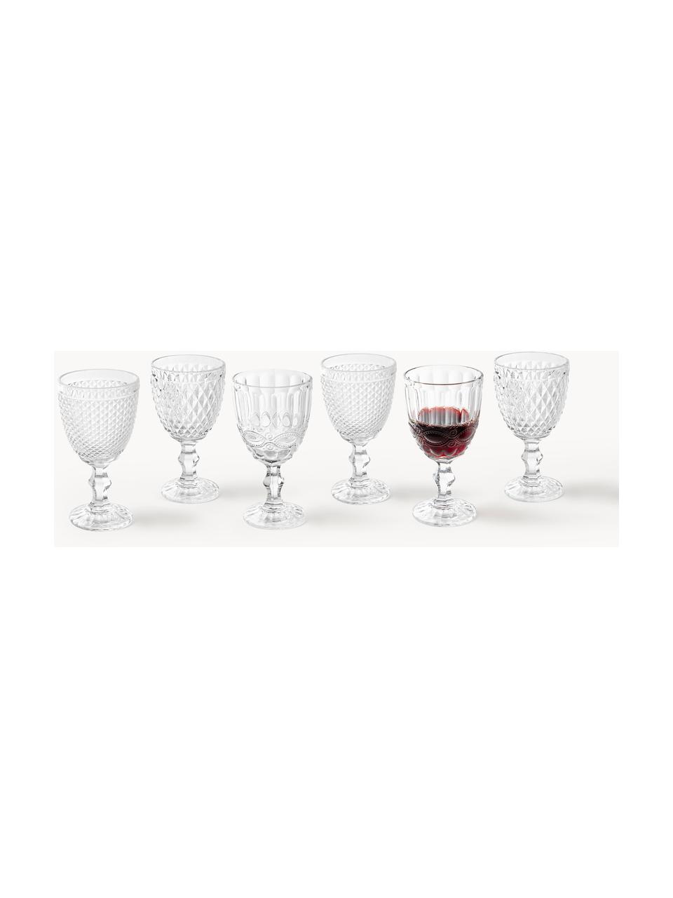 Copas de vino blanco de cristal con relieve Oasis, 6 uds.