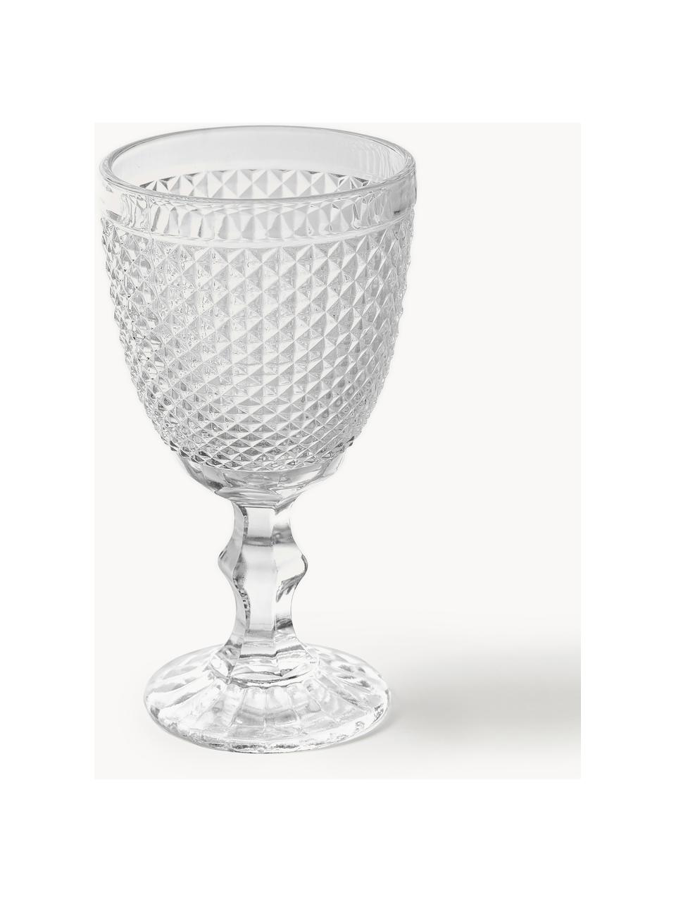 Copas de vino con relives Blend, 6 uds., Vidrio, Transparente, Ø 9 x Al 17 cm, 300 ml