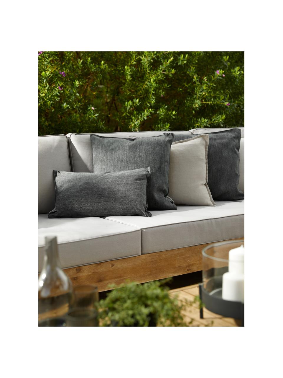 Outdoor kussen Olef, met vulling, 100% katoen, Lichtgrijs, B 45 x L 45 cm