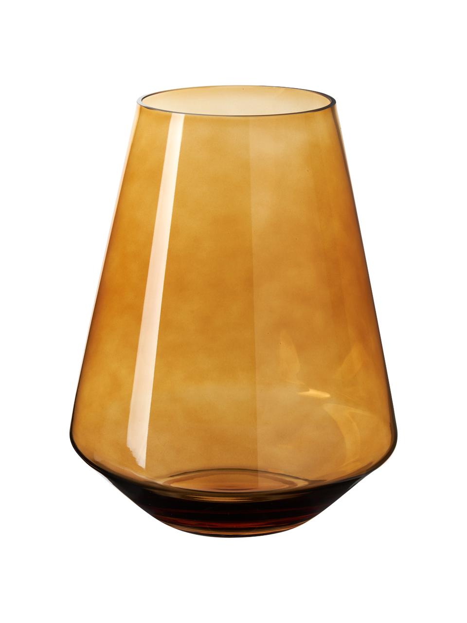 Vase verre ambré soufflé bouche Joyce, Verre, Brun, Ø 17 x haut. 21 cm