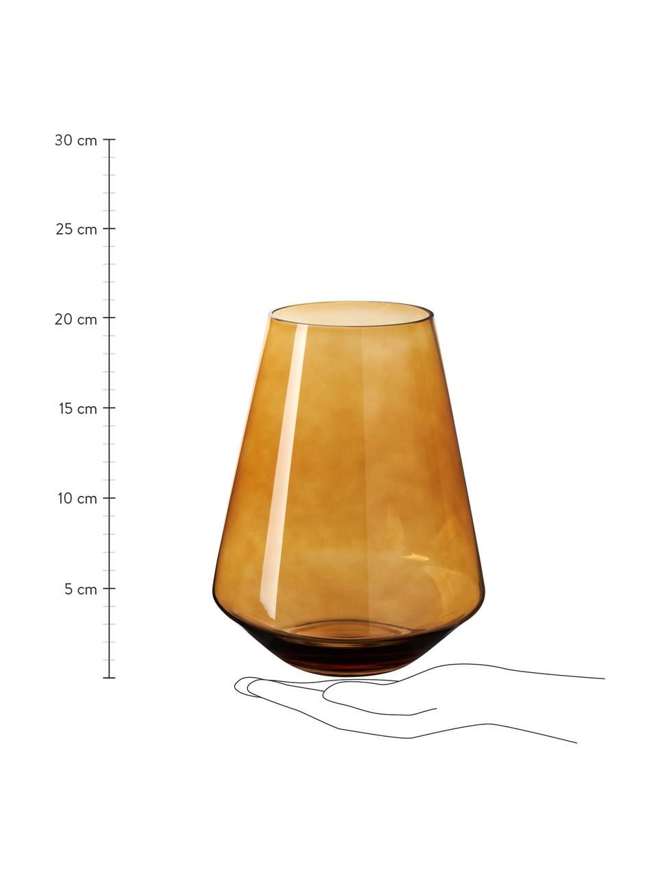 Vaso in vetro soffiato ambrato Joyce, Vetro, Marrone, Ø 17 x Alt. 21 cm