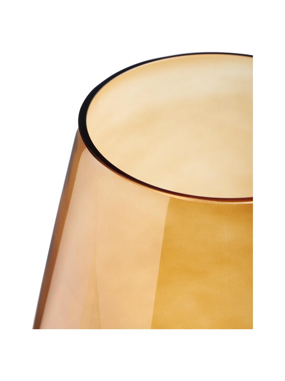 Mundgeblasene Vase Joyce in Bernsteinfarben, Glas, Braun, Ø 17 x H 21 cm