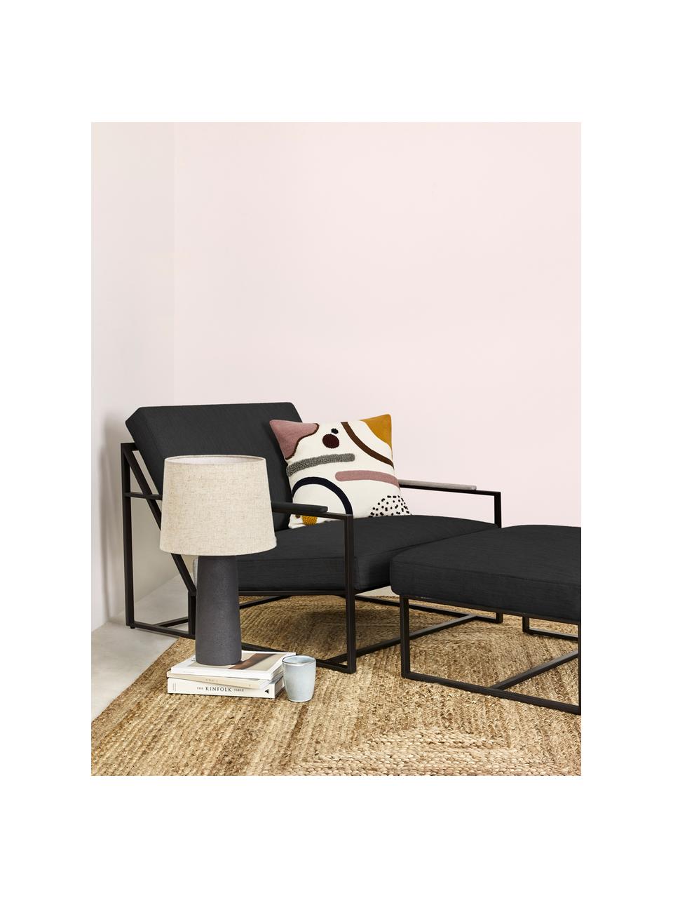 Set lounge Andy, 2 pzas., Estructura: metal con pintura en polv, Tejido gris antracita, Set de diferentes tamaños