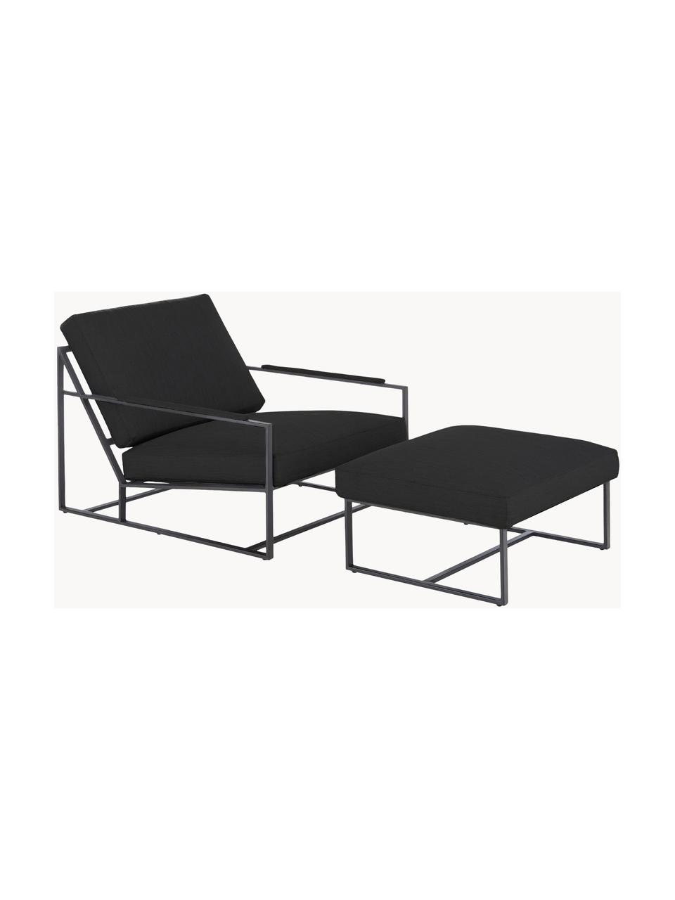 Lounge-Set Andy, 2-tlg. mit Metall-Gestell, Gestell: Metall, pulverbeschichtet, Webstoff Anthrazit, Set mit verschiedenen Grössen