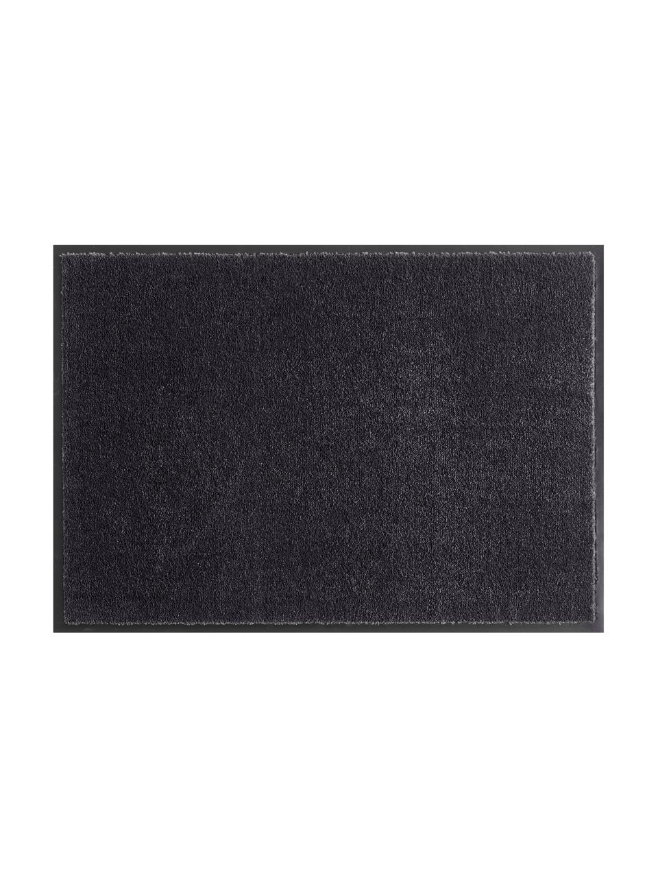 Polyamide deurmat Milo, Bovenzijde: polyamide, Onderzijde: rubber, Zwart, 39 x 58 cm