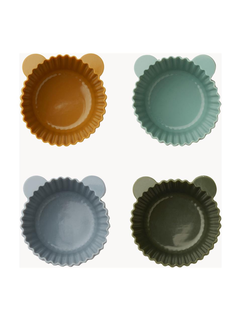 Muffinbekers Jerry, set van 12, Siliconen, Lichtbruin, lichtblauw, groentinten, Ø 7 x H 4 cm