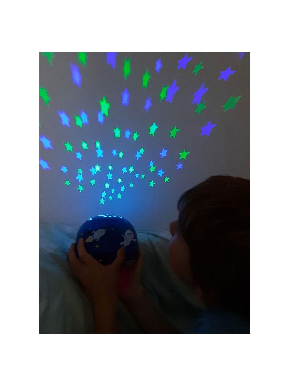 LED lichtobject Space met tijdschakelaar, Kunststof (ABS), Donkerblauw, meerkleurig, Ø 14 x H 9 cm