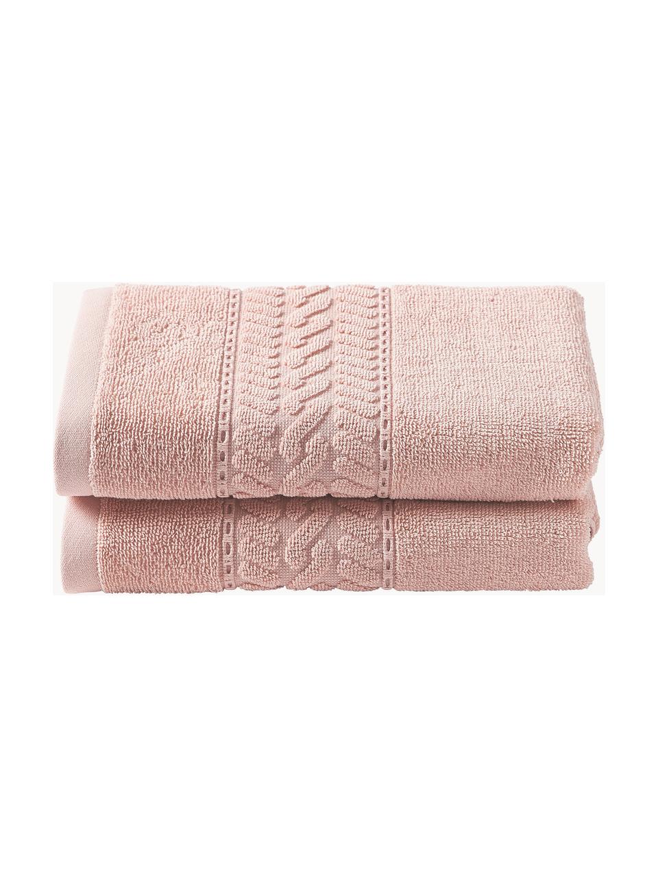 Handtuch Cordelia, in verschiedenen Grössen, 100 % Baumwolle, Peach, Handtuch, B 50 x L 100 cm, 2 Stück