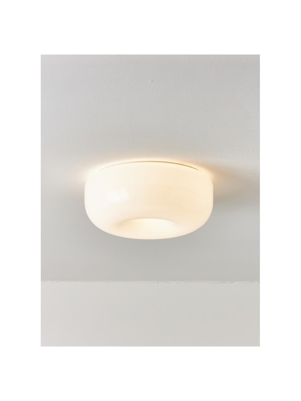 LED plafondlamp Pouff, Kunststof, gelakt, Wit, Ø 46 x H 16 cm