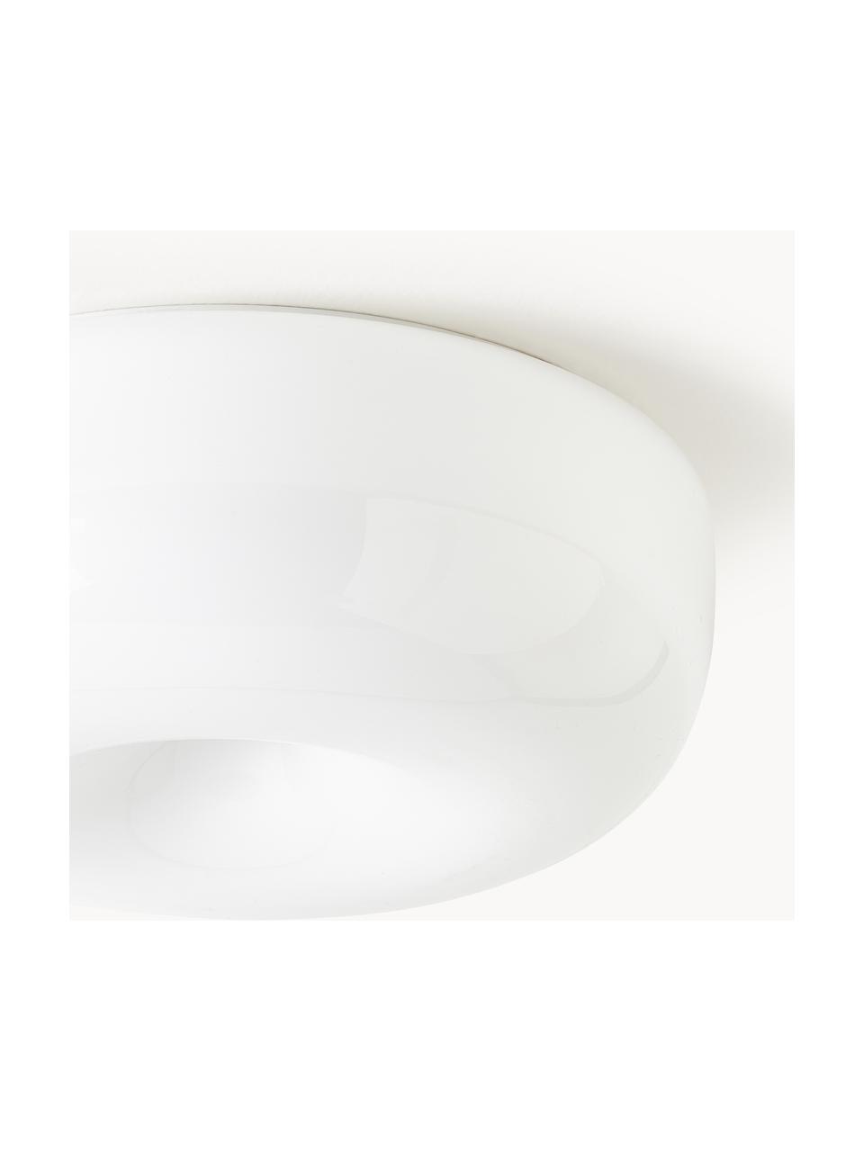 LED plafondlamp Pouff, Kunststof, gelakt, Wit, Ø 46 x H 16 cm