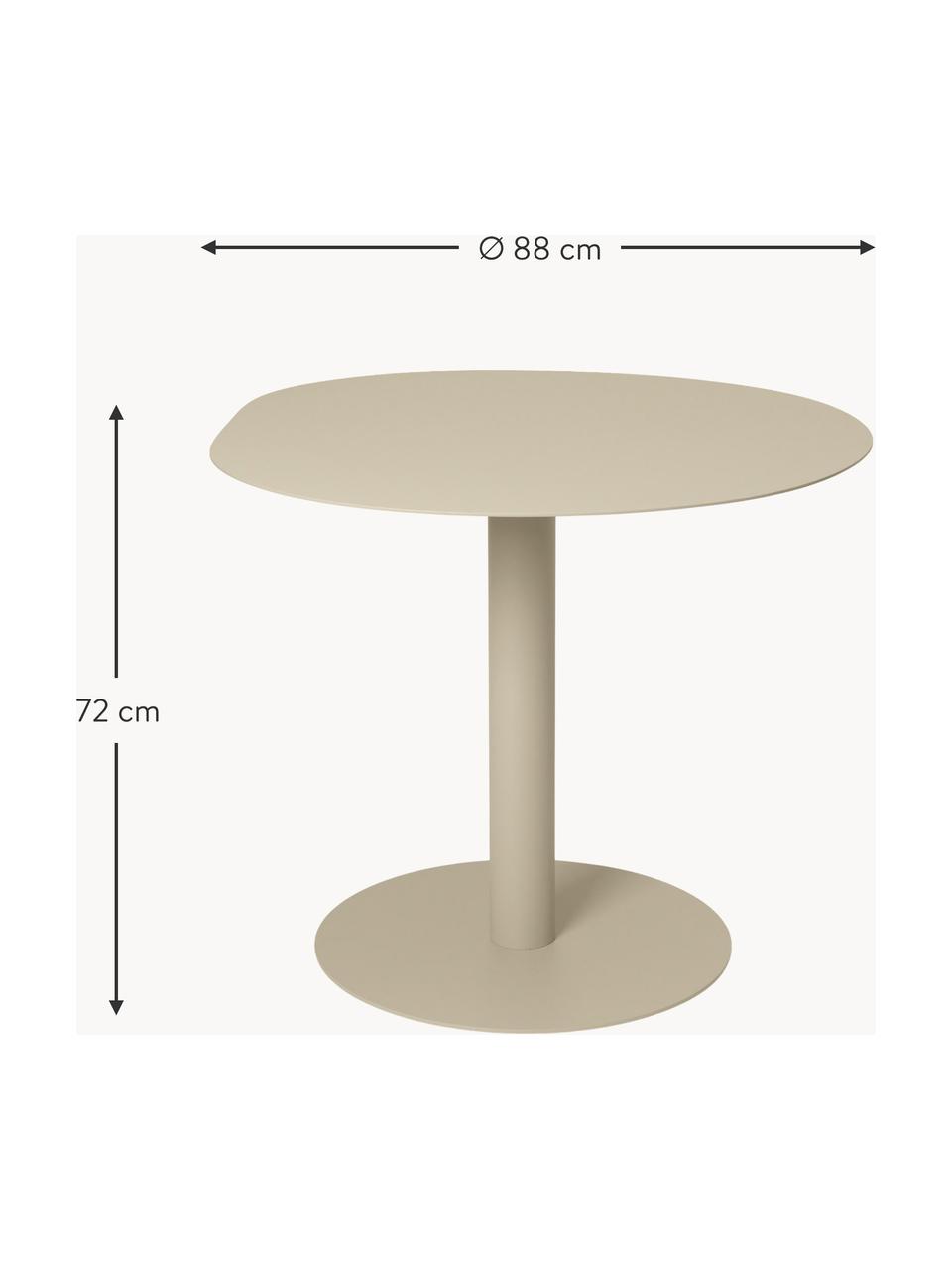 Esstisch Pond in organischer Form, Ø 88 cm, Baustahl, pulverbeschichtet und verzinkt, Hellbeige, matt, Ø 88 cm