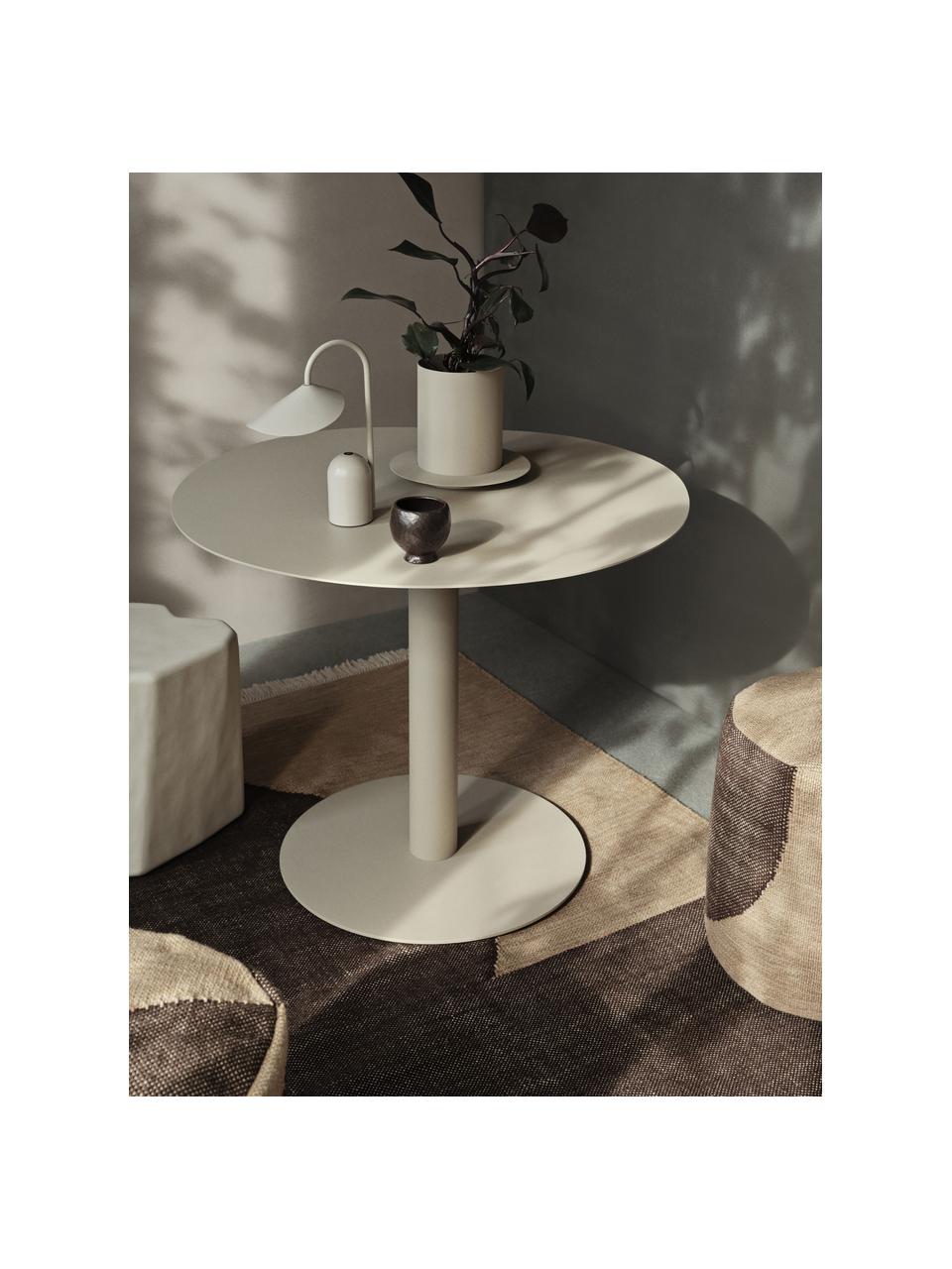 Table de forme organique Pond, Ø 88 cm, Acier de structure, revêtu par poudre et galvanisé, Beige clair, mat, Ø 88 cm