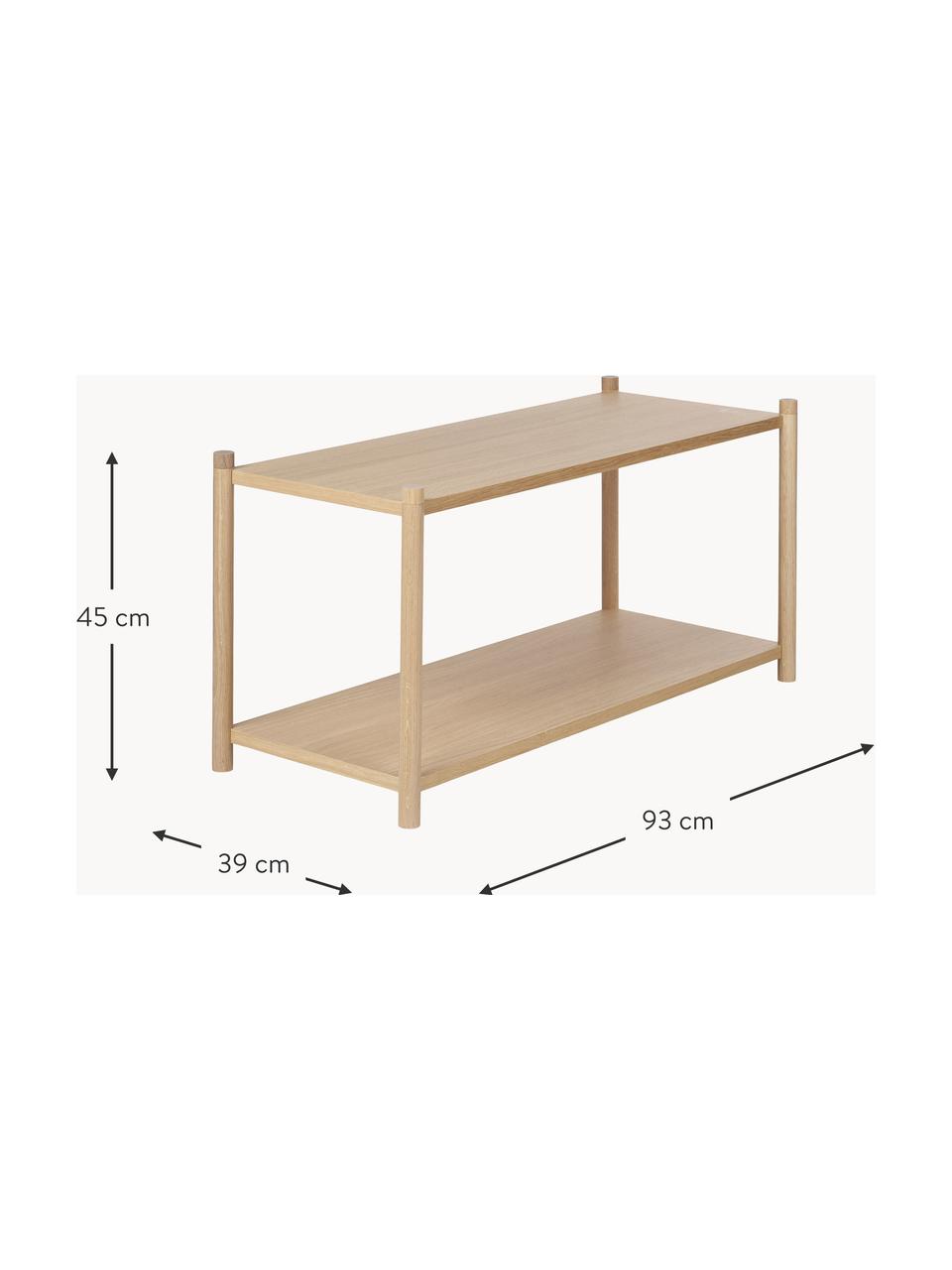 Niedriges Regal Sceene aus Eichenholz, Gestell: Eichenholz, massiv, Eichenholz, B 93 x H 45 cm