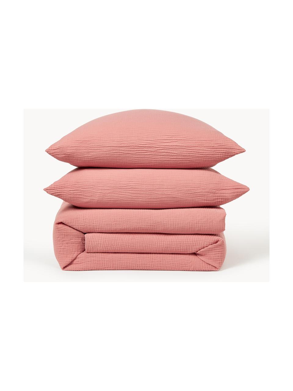 Funda nórdica de muselina Odile, Rosa palo, Cama 90 cm (155 x 220 cm)