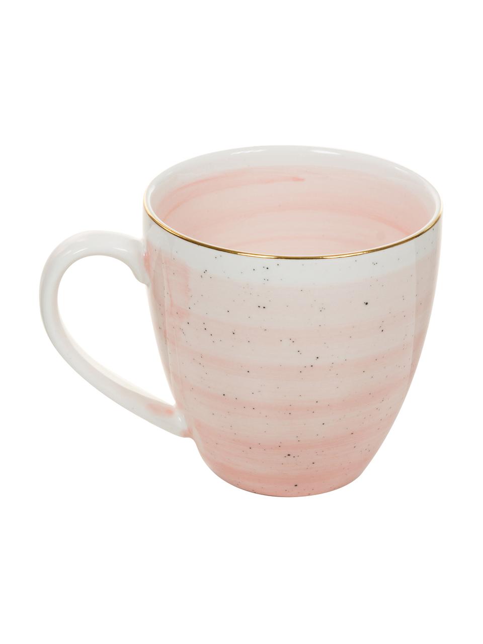 Tazza da caffè fatta a mano Bella 2 pz, Porcellana, Rosa, Ø 9 x Alt. 9 cm