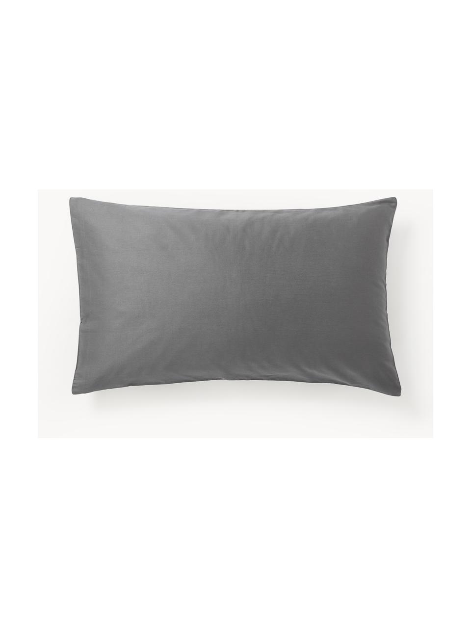 Copricuscino in raso di cotone Comfort, Grigio scuro, Larg. 50 x Lung. 80 cm