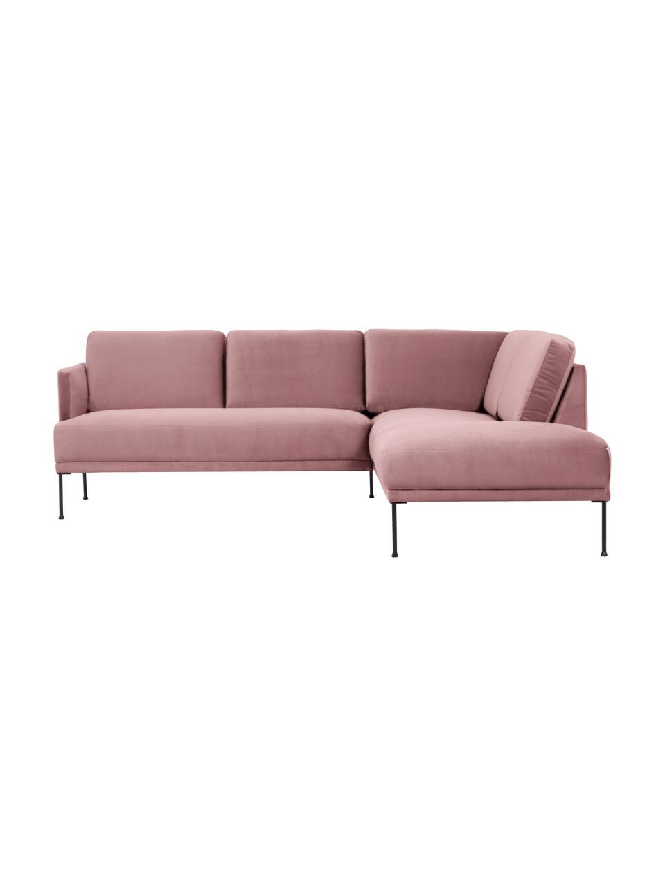 Samt Ecksofa Fluente In Rosa Mit Metall Fussen Westwingnow