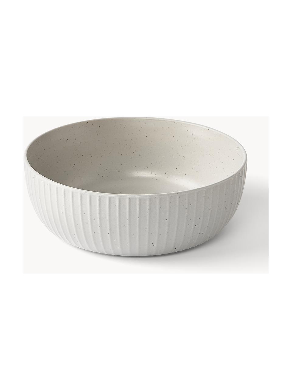 Gesprenkeltes Frühstücks-Set Rhea mit Relief, 4 Personen (12-tlg.), Steingut, Hellgrau, 4 Personen (12-tlg.)